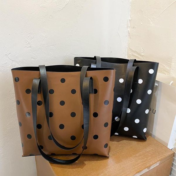 

evening bags fashion large-capacity bag women 2021 korean polka-dot temperament tote autumn and winter trend printing shoulder