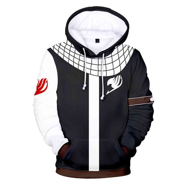 

new fashion 3d hoodi men women sweatshirts kids pullovers autumn casual anime fairy tail boys girls suitable hooded, Black