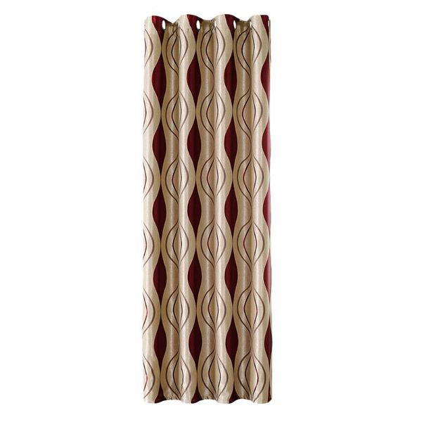 

curtain & drapes 1pc perforated rod insulated printing shading light brown