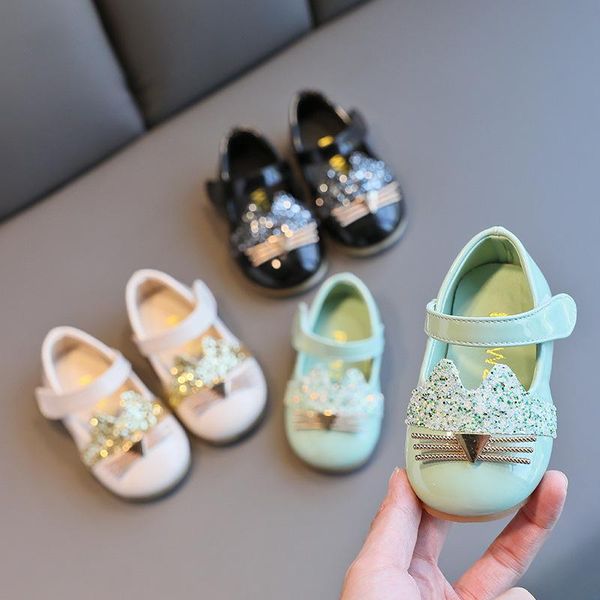 

first walkers 2021 spring baby shoes pu leather born girls princess bowknot walking shoe soh019