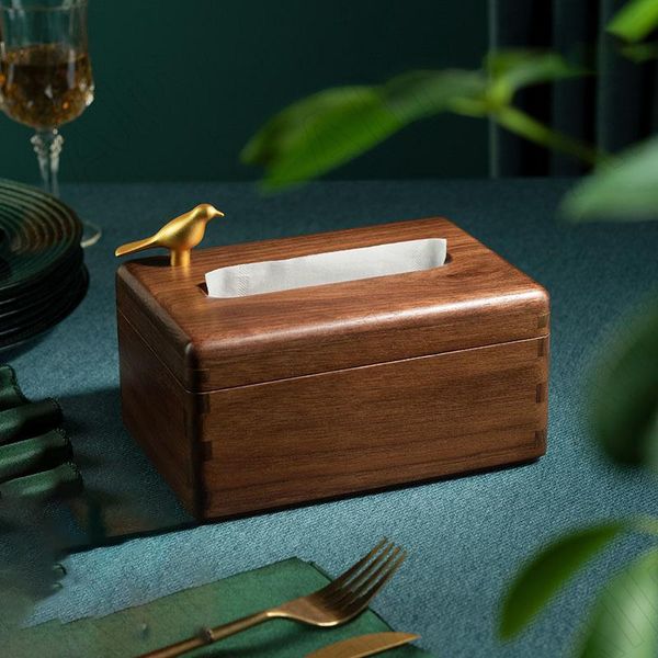 

tissue boxes & napkins black walnut wood box brass magpie modern craft paper dining room desktissues organizer home decoration