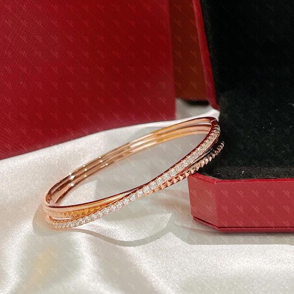 

carti love bracelet luxurious jewelry bracelets tennis double ring cross bracelet, Golden;silver