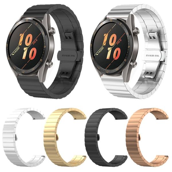 

watch bands metal stainless steel strap for huawei 2 2pro/ gt active 46mm /elegant wrist bracelet band honor magic watchband, Black;brown
