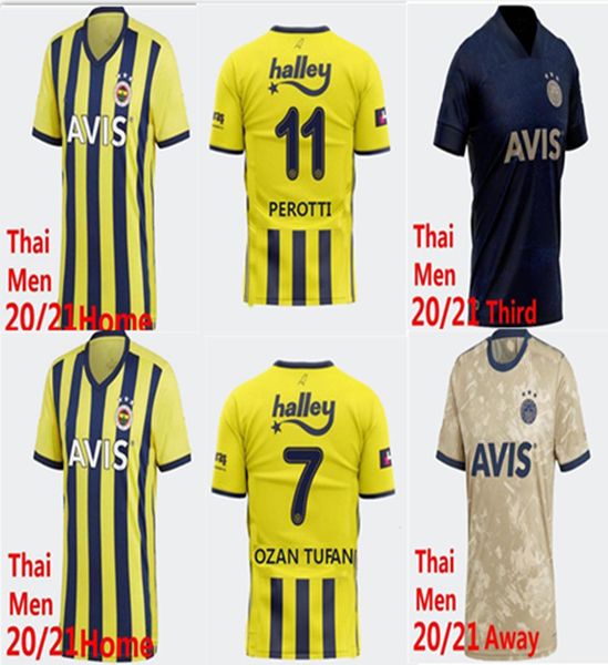 

fenerbahce sk 2021 futbol jerseys home away third 20/21 thiam pelkas mesut ozan tufan perotti samatta soccer uniforms shirt, Black;yellow