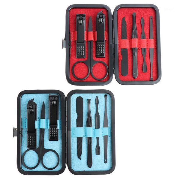 

7pcs nail clipper set pedicure manicure stainless steel tweezers tools1