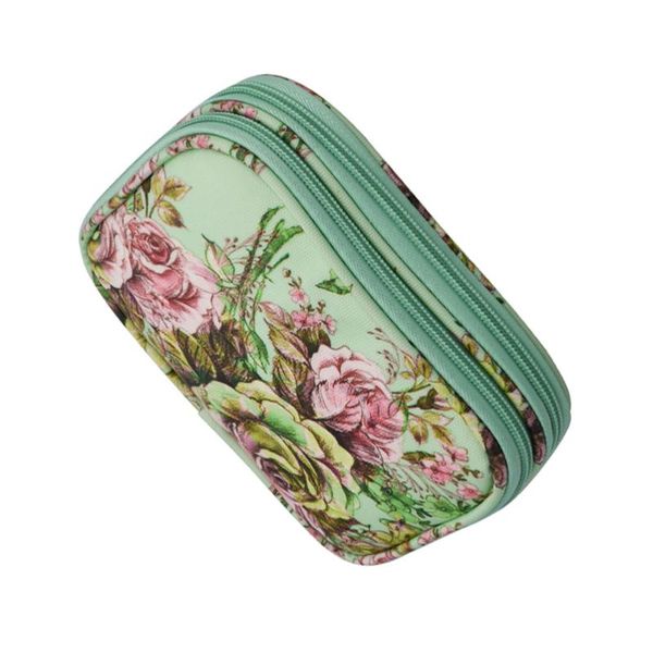 

other arts and crafts 19x19cm diy wool storage handbag crochet floral printed organizer bag knitting needles holder - size:large