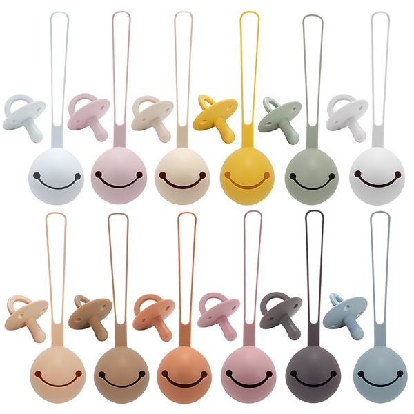 

dropshipping infantil baby nipple case for newborns pacifier holder fashionable silicone solid waterproof children accessories