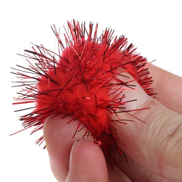 

70pcs 3.5cm glitzy tinsel sprayed pompoms balls toys b0kb cat