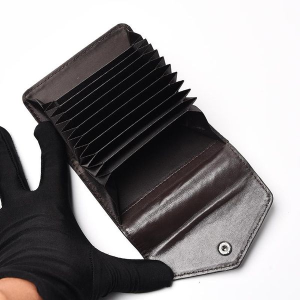 

card holders holder package for men and women cards cardholder genuine leather sheep shin id bank credential sticker, Brown;gray