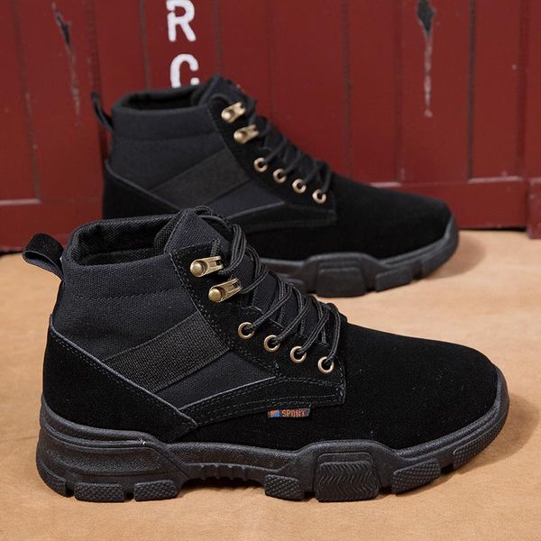 

boots zapatos cuero sapatos coturno hombre vintage mens sale man sports home western sneaker for canvas spring men boot 2021 casuales, Black