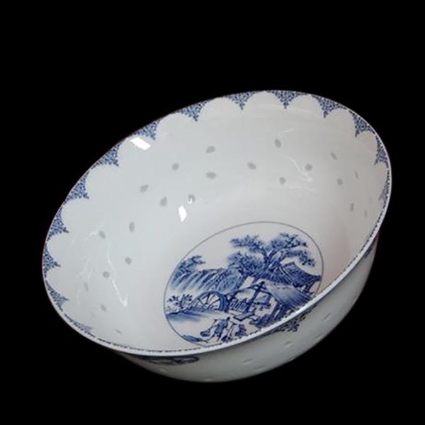 

5/6/7inch jingdezhen blue and white porcelain hollow ramen soup bowl underglaze color tableware salad bowls chinese noodles