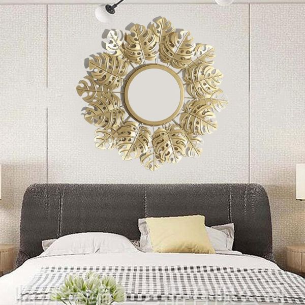 

mirrors wall-mounted mirror round frame decorative gold leaf living room decoration