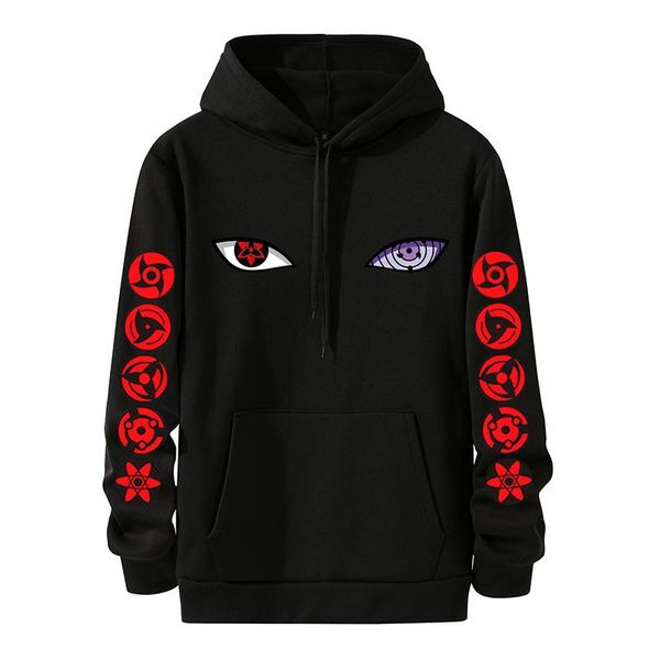 

men's hoodies & sweatshirts anime men women pullovers hoody akatsuki clothes streetwear pullover oversized hoodie 2021, Black