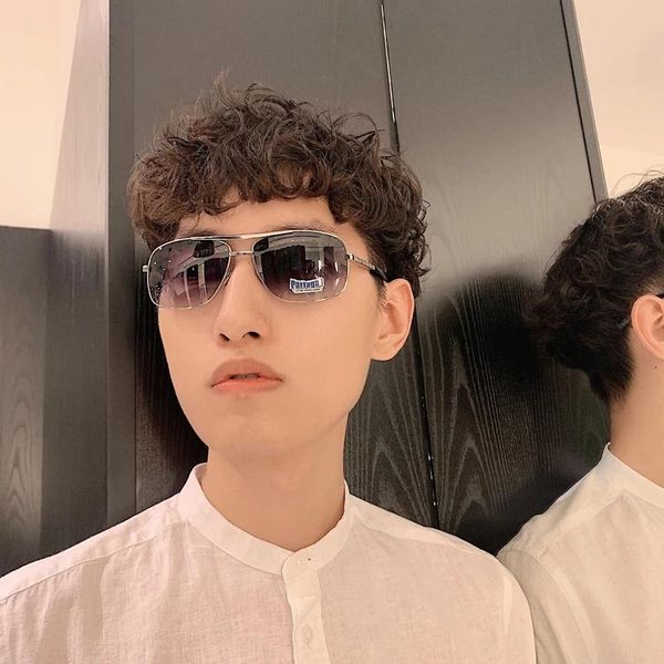 

sunglasses 2021 metal fashion men retro driving sunshade, White;black