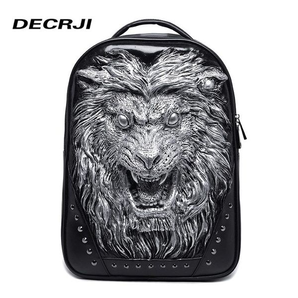 

backpack decrji fashion pu leather men waterproof designer 3d bag male bagpack zipper rucksacks school