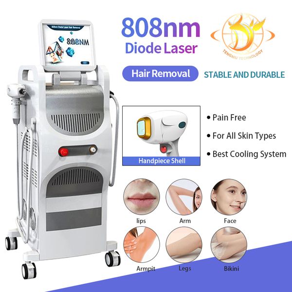 

2022 3 wavelengths laser hair removal 755nm 808nm 1064nm diode laser, Black