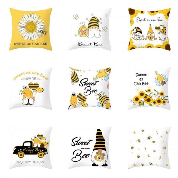 

cushion/decorative pillow yellow pillowcase bee festival case sunflower cover home cushion throw pillows for living room sofa 45x45cm