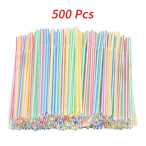 

drinking straws # 600pcs multicolor plastic long flexible for party weddings bar juice striped straw