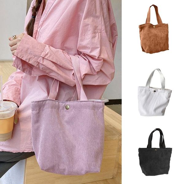 

storage bags women's mini corduroy shoulder bag female small canvas handbag totes ladies casual vintage purse cloth bucket pouch for gi