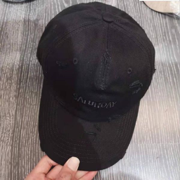 

beanies summer frayed embroidery letter baseball cap breathable sunshade letters hats men's and women's black dad