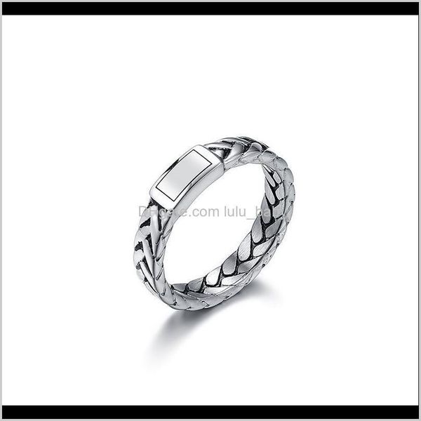 Drop Delivery 2021 V-Cool Buddismo Gioielli Moto Donna Anello a catena Uomo in acciaio inossidabile Biker Hand Charm Wedding Band Link Anelli Vr167 Tgb