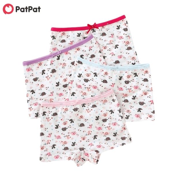 Chegada 4-Pack bebê criança menina cutie elefante padrão pantie sets para meninas roupas infantis 210528