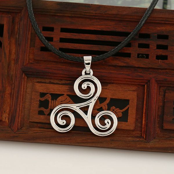 

silver teen wolf charm pendant triskele allison argent necklace black rope chain