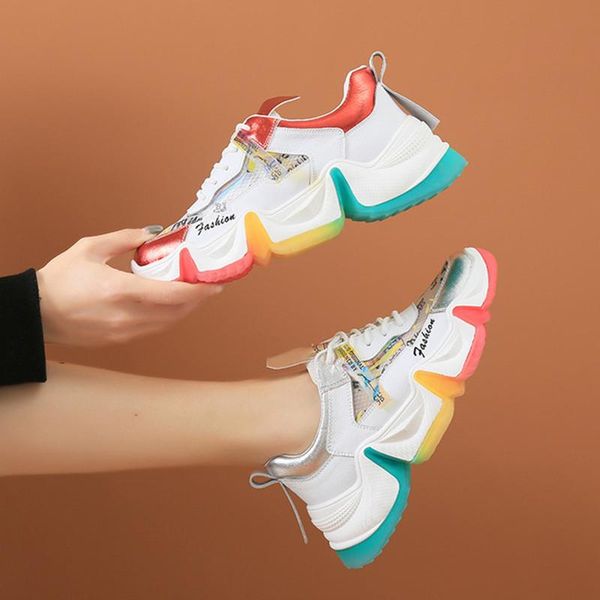 

dress shoes summer women shoe 2021 breathable mesh casual thick bottom sports leisure increase round head single, Black