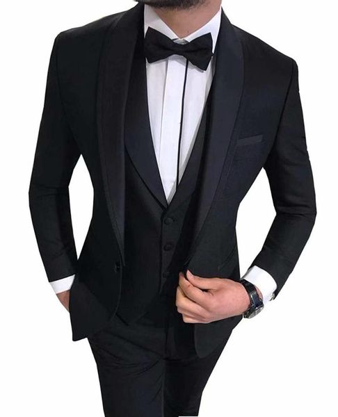 

men's suits & blazers jeltoin custom made men black groom tuxedos shawl lapel groomsmen wedding party man 3 pieces jacket+pants+vest, White;black