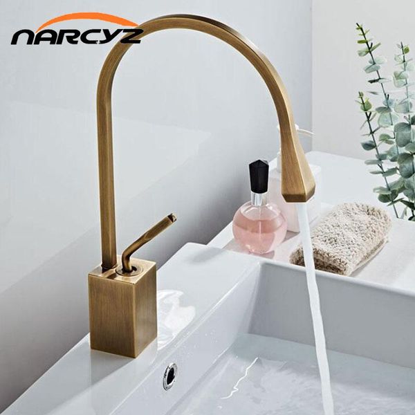 

bathroom sink faucets basin european style retro and cold brass antique faucet black wash above counter syd-4