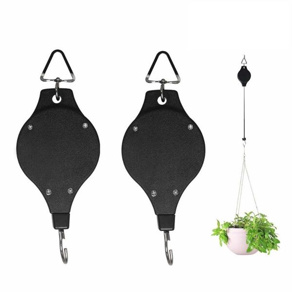 

car organizer 6pcs plant pulley retractable hanger basket heavy duty easy reach hanging flower hook for home garden pots balcony birds feede