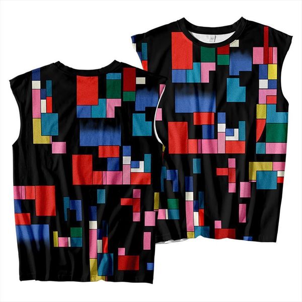 

gym colorful print clothing mens tank bodybuilding sleeveless vest casual beach shirts large size  6xl, White;black