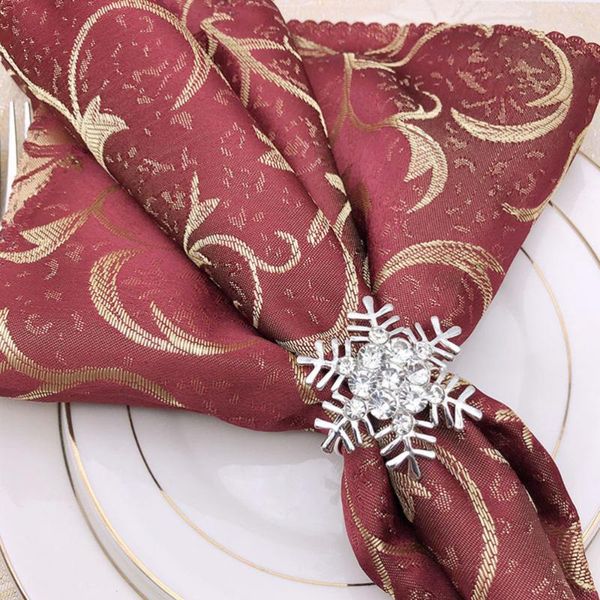 

napkin rings 4 pcs snowflake silver sparkling buckles metal holders dinning table setting for casual or formal occ