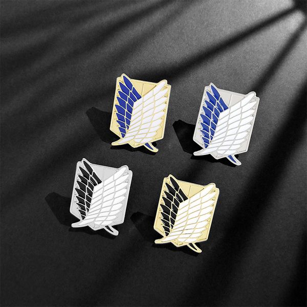 

european geometric flying wing brooches pins alloy enamel wings collar badge cowboy clothes suit pin jewelry accessories wholesale, Gray