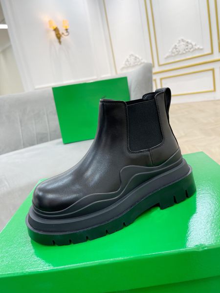 

autumn winter womens martin boots soft cowhide woman elastic belt ankle boot 100% leather lady platform designer sneakers fashion 4720777, Black