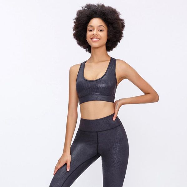 

women yoga bra embossing compression gym cropped sports sportswear fitness tank running shirts black outfit