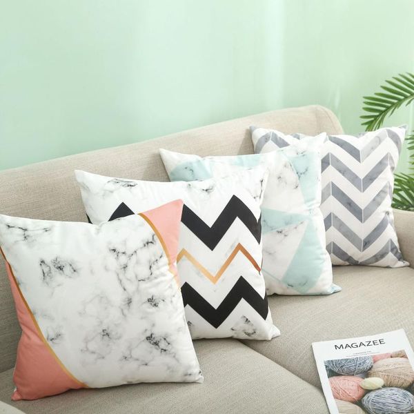 

cushion/decorative pillow 45x45 cushion cover square wholesale wind custom marble geometric super soft sofa pillowcases