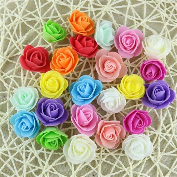 

decorative flowers & wreaths 50pcs/lot 3.5cm mini pe foam rose heads artificial craft wedding party accessories diy home decor