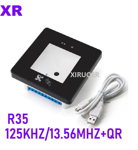 

5sets 2 in 1 card reader qr bar code reader 13.56mhz card reader or 125khz card reader+ barcode readers for access control white black color