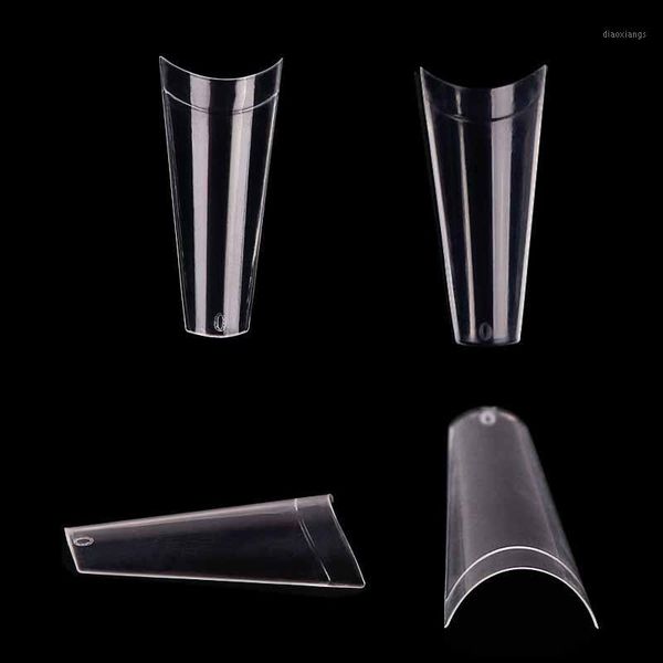 

professional fake nails long ballerina full half french acrylic nail tips square head false nature/clear1, Red;gold