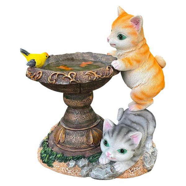 

garden decorations creative cute goldfish cat resin statue sculpture solar light decoration indoor outdoor ornaments