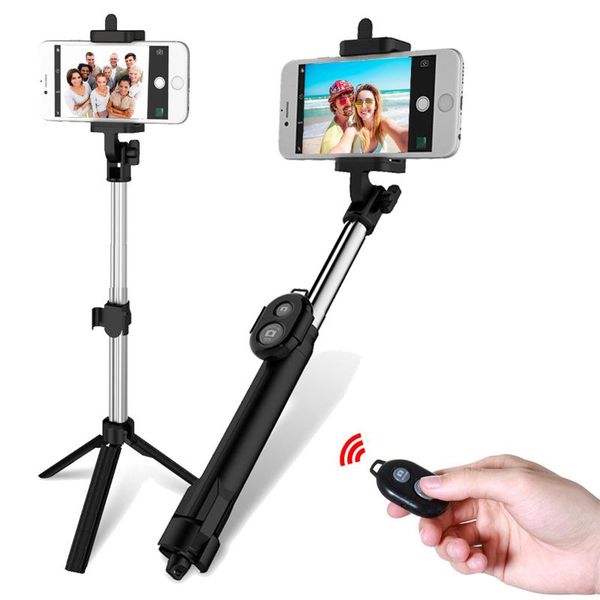 

selfie stick with bt remote controller extendable folding tripod shutter for mobile phone monopods