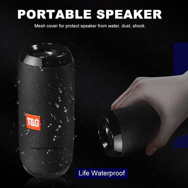 

portable column waterproof bluetooth speaker for computer tg117 subwoofer music center acoustic system with fm radio tf boom box speakers