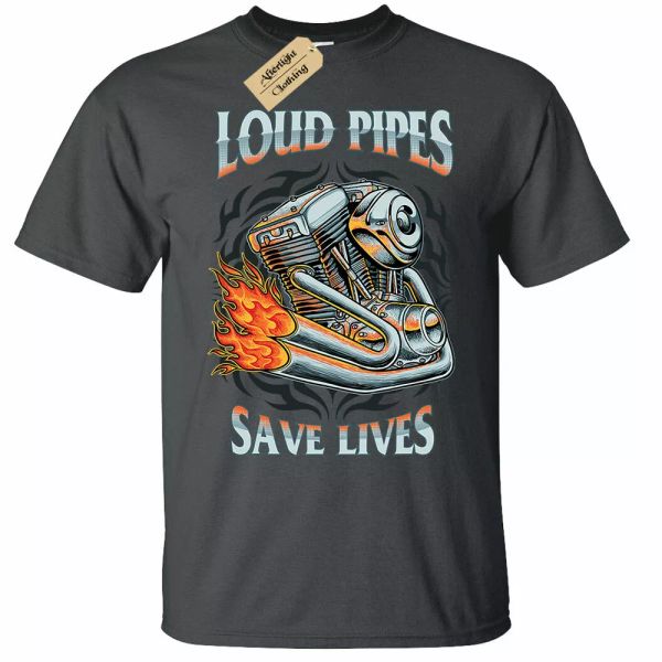 

loud pipes save lives t-shirt men stylish biker who moto motorcycle bike, White;black