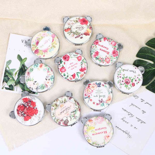 

mirrors panda cartoon cute double side folding mini student portable cosmetic gift leather