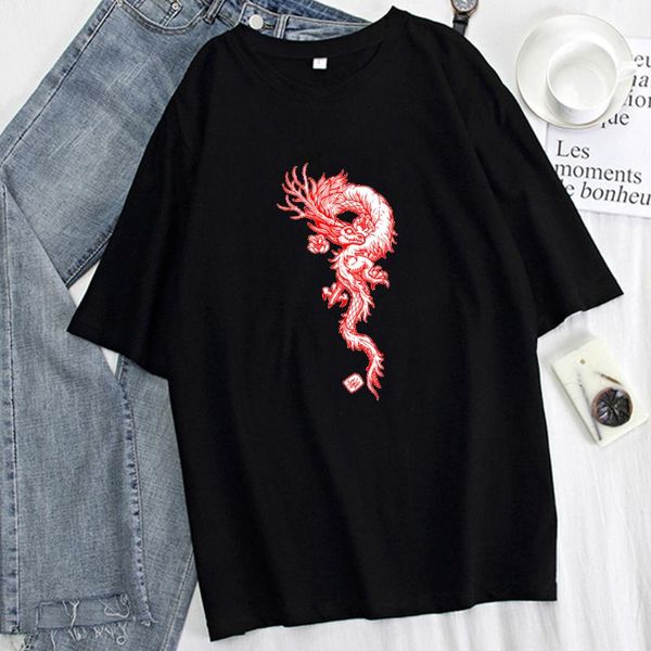 

women's t-shirt woman the dragon soaring into sky print summer anime graphic tee shirt manga short sleeve retro plus woman's, White