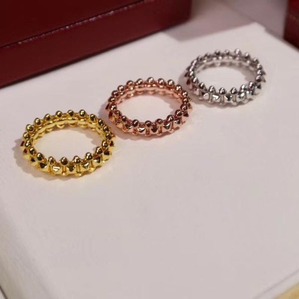 

cluster rings selling brand s925 pure silver rivet ring material classic luxury couple fashion ball lady, Golden;silver
