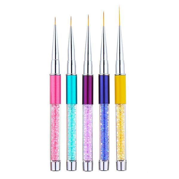 

nail brushes 5 sizes art line painting crystal acrylic thin liner drawing pen manicure tools uv gel diy, Yellow