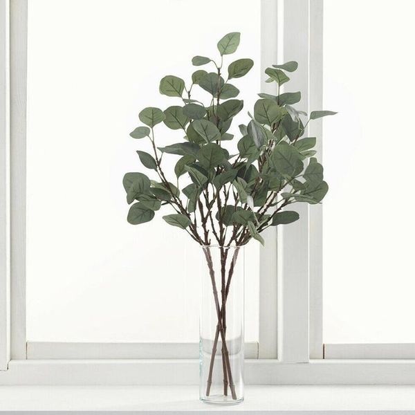 

1/2/3/4pcs eucalyptus leaves artificial fake plants simulation branches home diy accessories wedding decoration leave decorative flowers & w