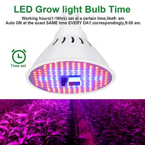

plant grow light flower growing lamp 204 led 8w e27 bulbs smart timer flowers for indoor plants lights